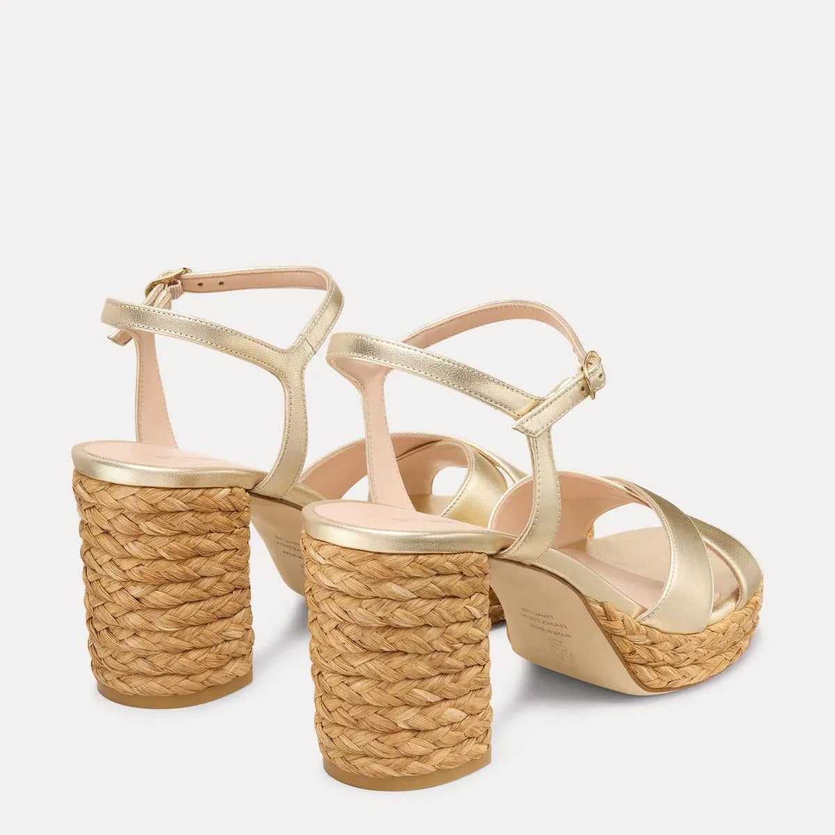 Dayna Platform Sandal 80 - Gold Leather & Jute