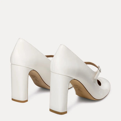Babette Mary Jane Pump 85 - Blanco Patent Leather