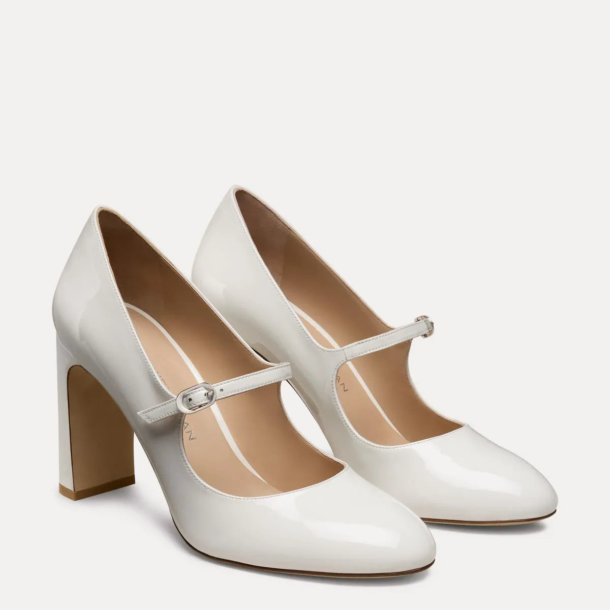 Babette Mary Jane Pump 85 - Blanco Patent Leather