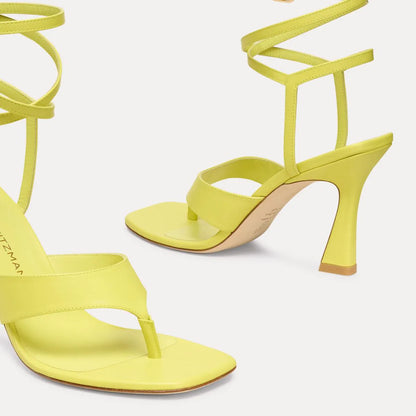 Vinnie Wrap Thong Sandal 85 - Citrine Leather