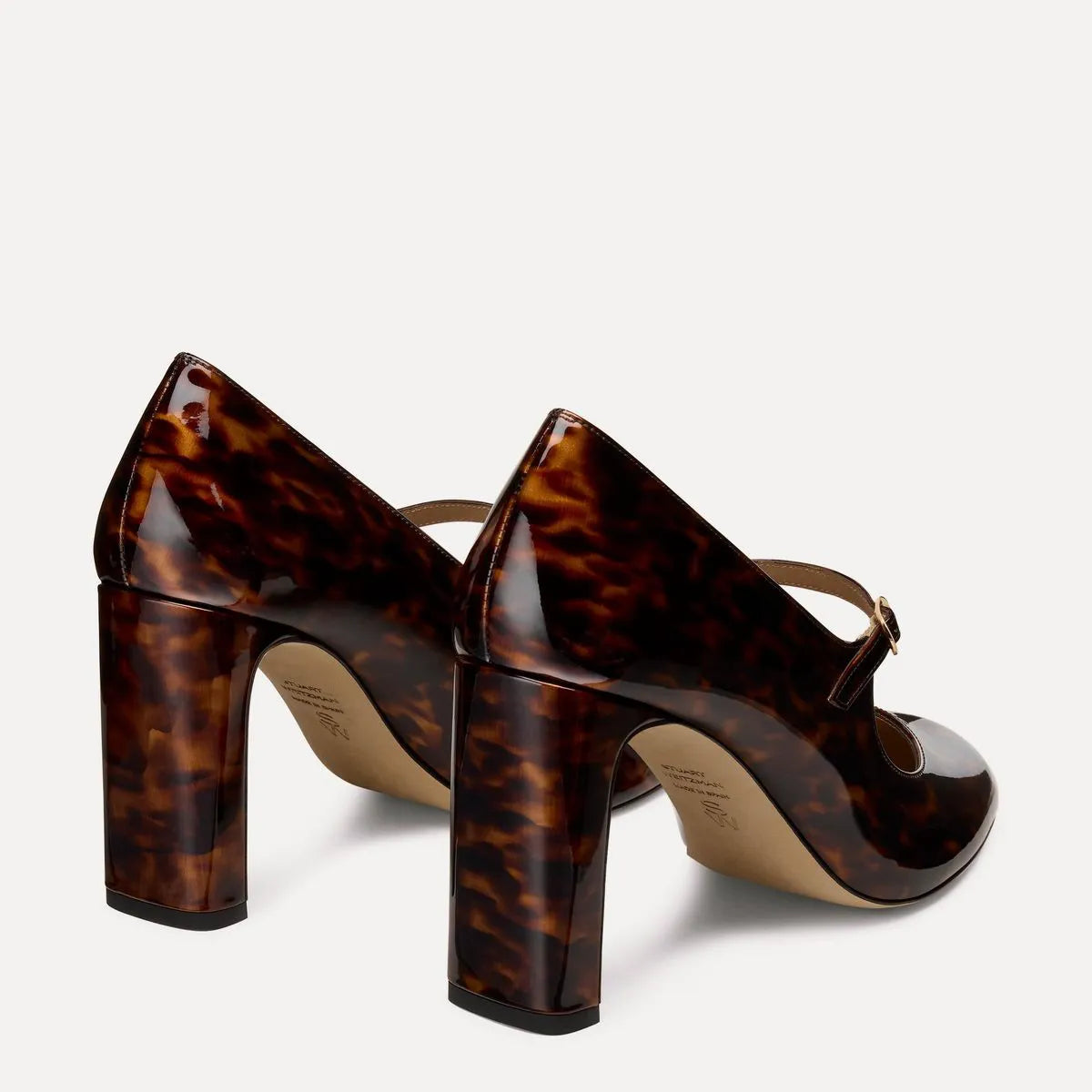 Babette Mary Jane Pump 85 - Brown Tortoise-Print Leather