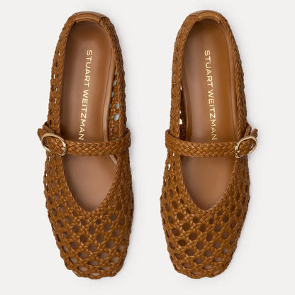 Prim Woven Mary Jane Flat - Boho Tan Woven Leather