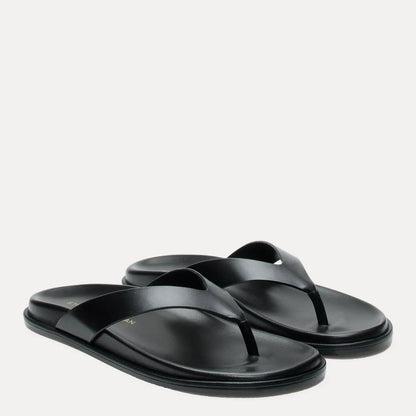Marykate Thong Sandal - Black Leather