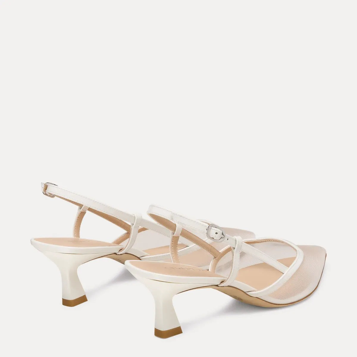 Vinnie Slingback Pump 50 - White Mesh & Leather