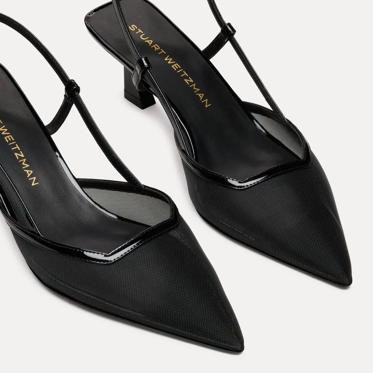 Vinnie Slingback Pump 50 - Black Mesh & Leather