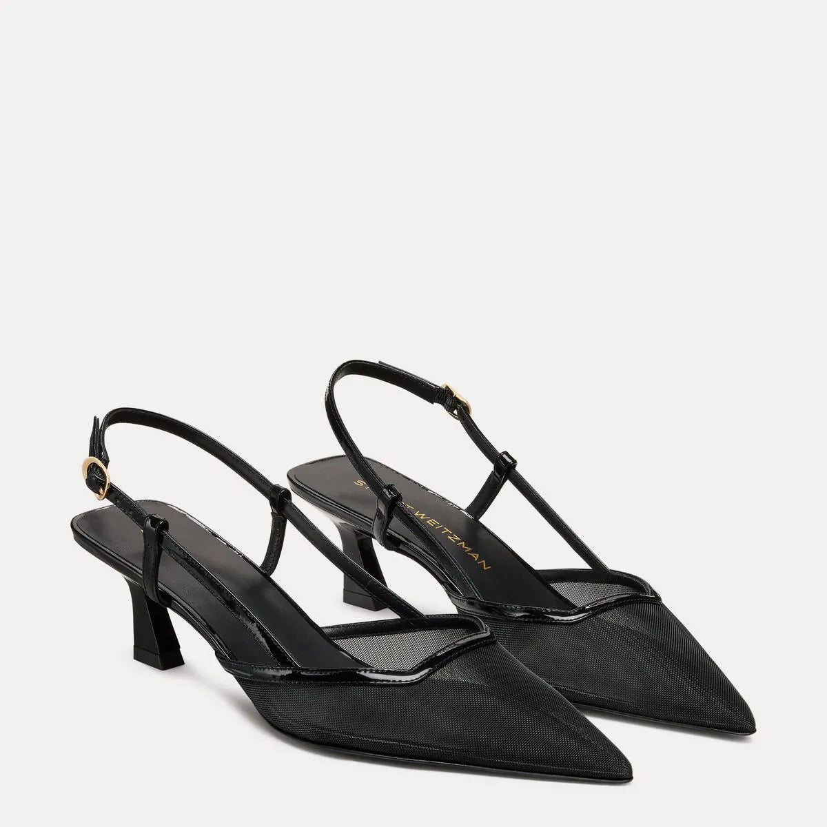 Vinnie Slingback Pump 50 - Black Mesh & Leather