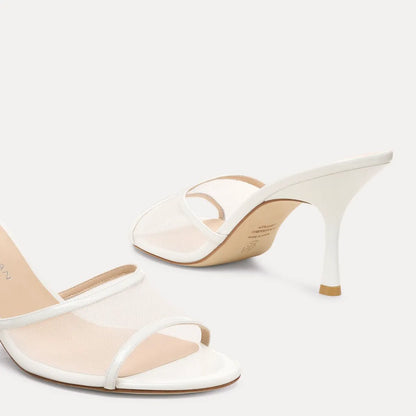 Bareitall Slide Sandal 85 - White Mesh & Leather
