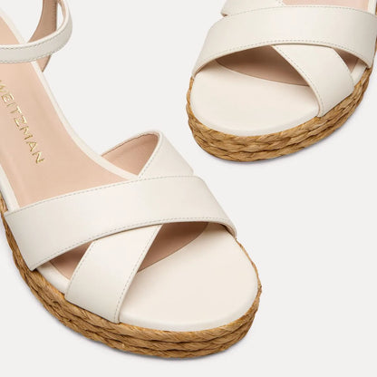 Dayna Platform Sandal 80 - Cream Leather