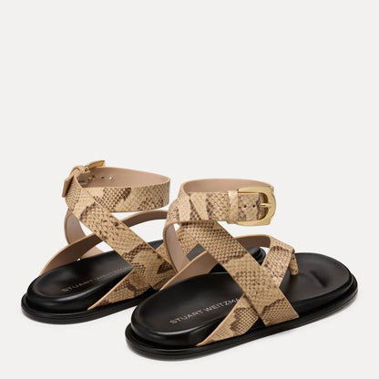 Marykate Sandal - Adobe Snake-Print Leather