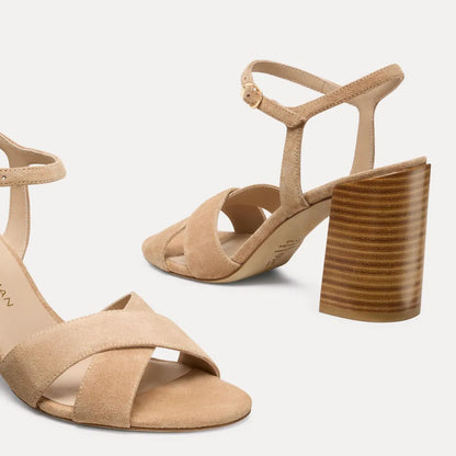 Alyssa Block-Heel Sandal 85 - New Camel Suede