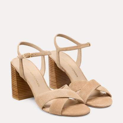 Alyssa Block-Heel Sandal 85 - New Camel Suede