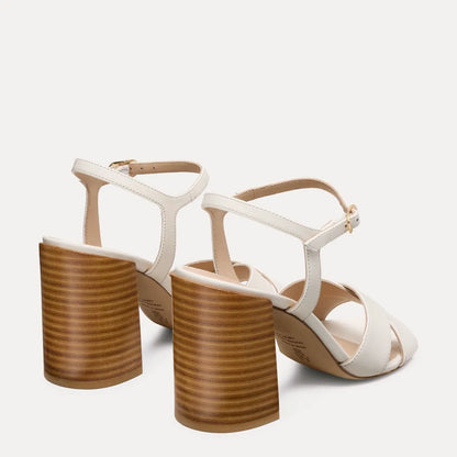Alyssa Block-Heel Sandal 85 - Cream Leather