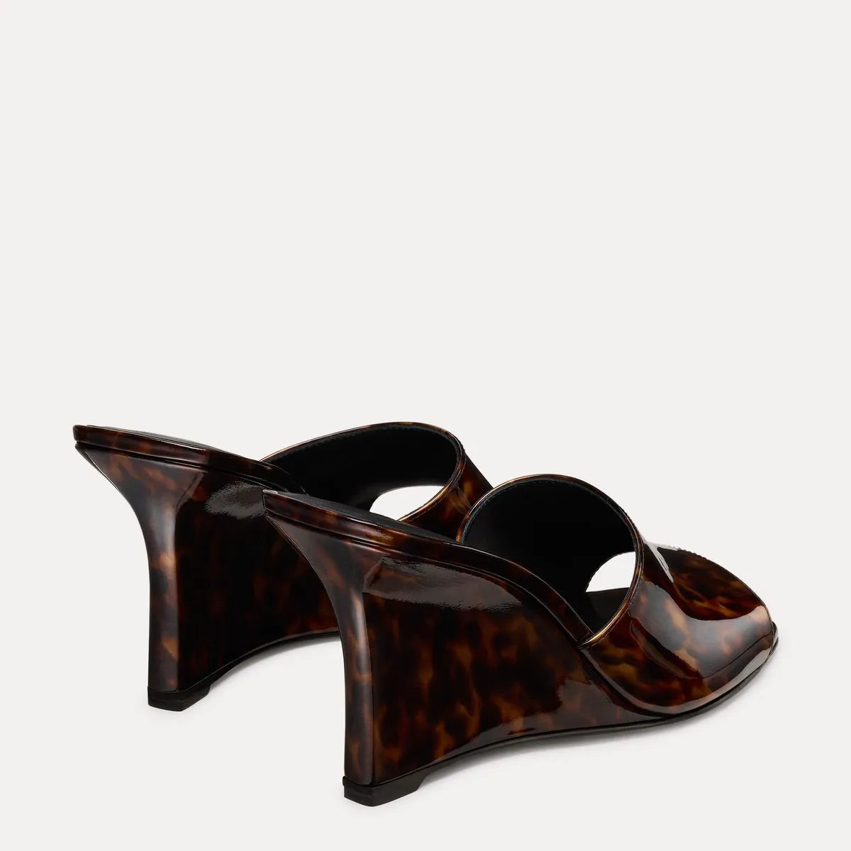 Vinnie Wedge Mule Slide 85 - Brown Tortoise-Print Leather