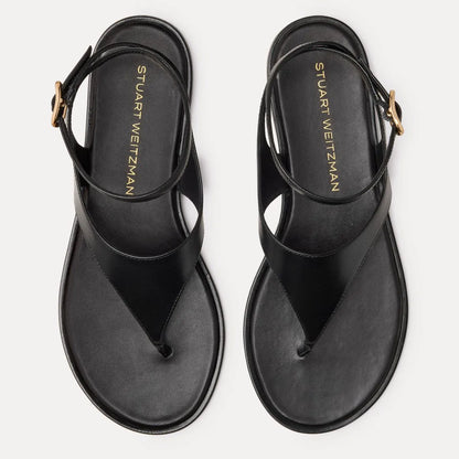 Marley Thong Sandal - Black Leather