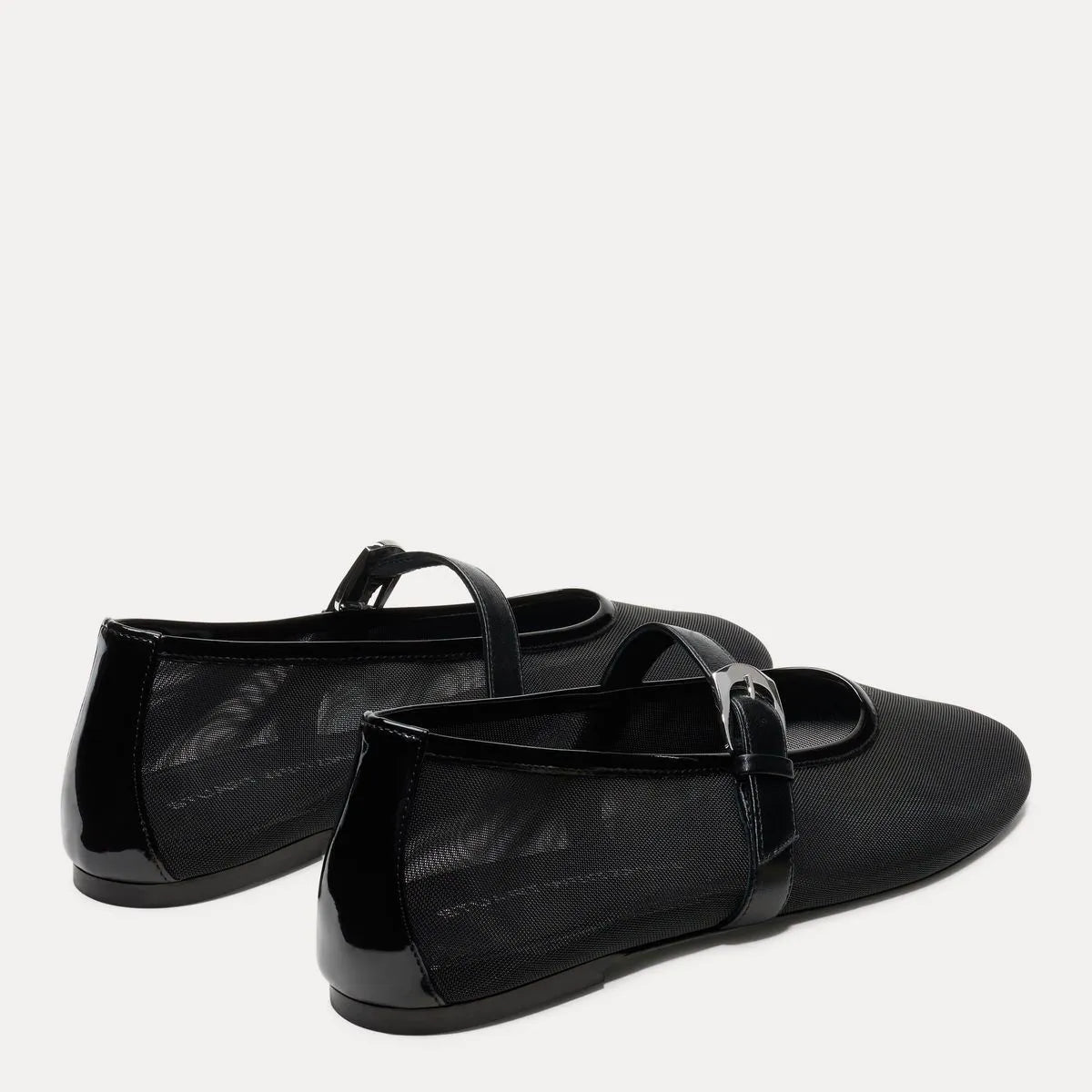 Sai Bareitall Mary Jane Flat - Black Mesh & Leather