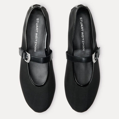 Sai Bareitall Mary Jane Flat - Black Mesh & Leather