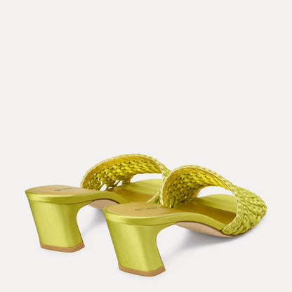 Marina Slide Sandal 50 - Ochre & Citrine Satin
