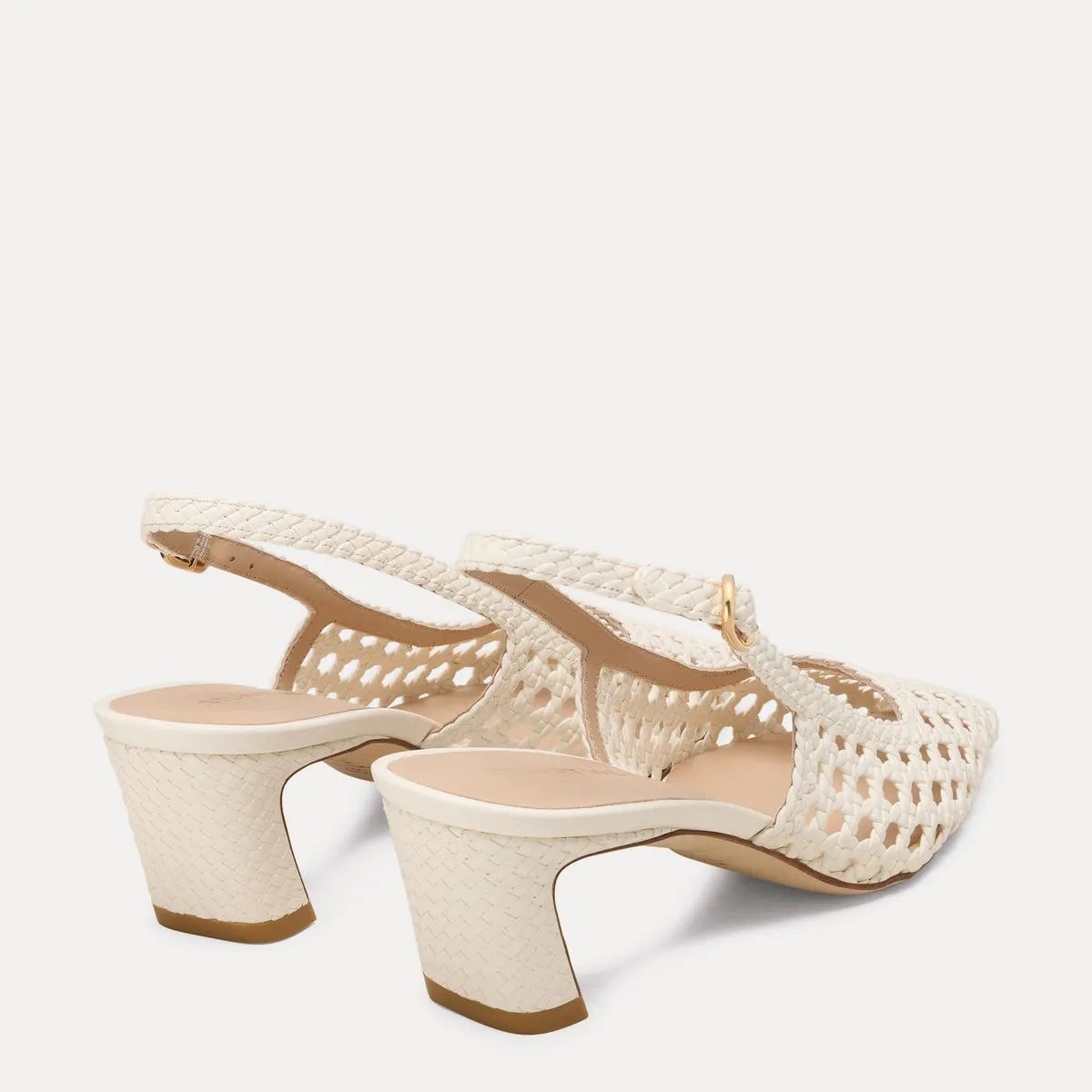 Stassi Woven Slingback Pump 50 - Cream Woven Leather