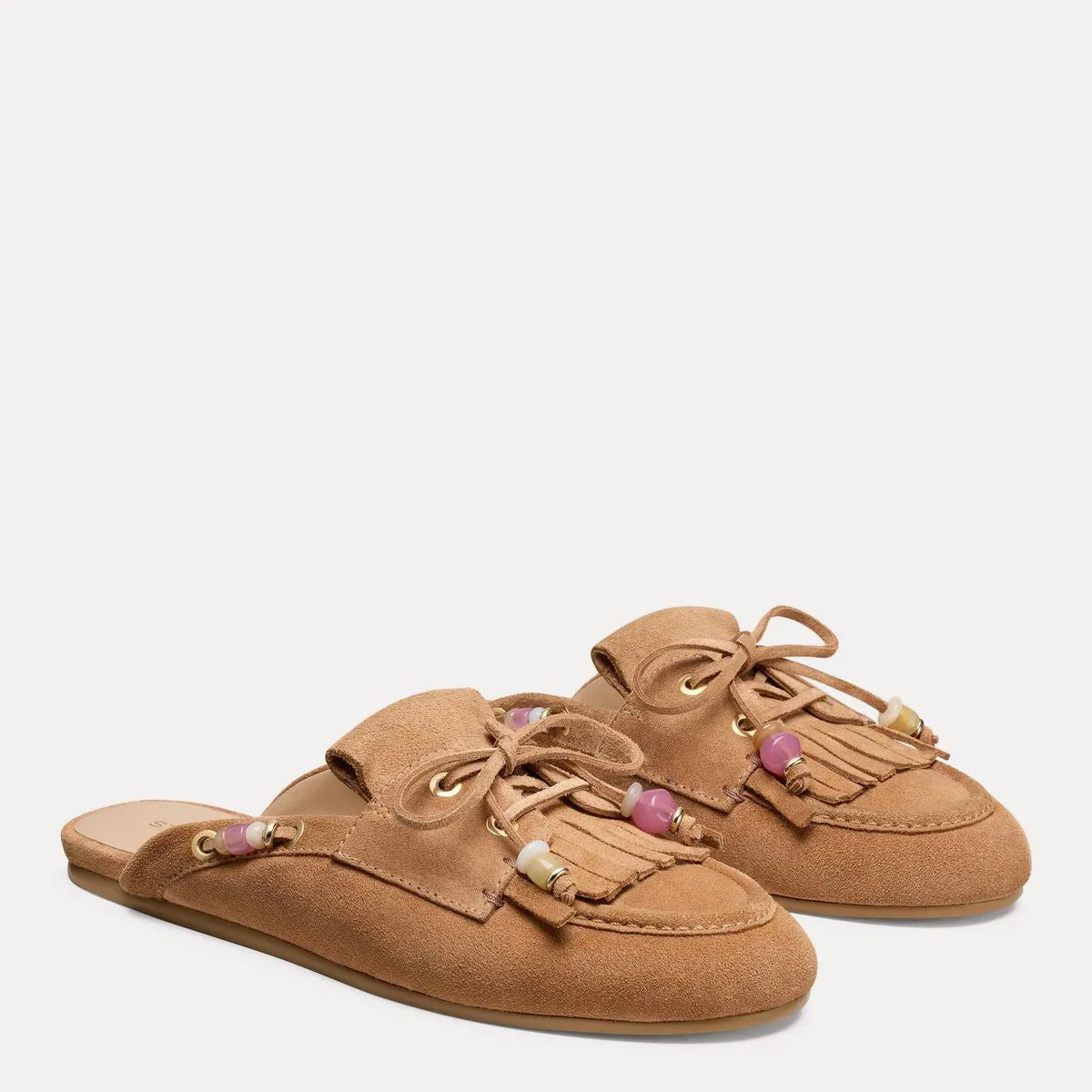 Majorca Tinsley Flat Mule - Camel Suede