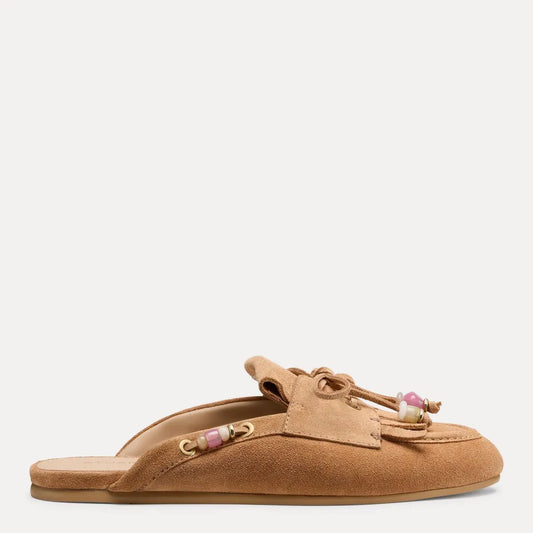 Majorca Tinsley Flat Mule - Camel Suede