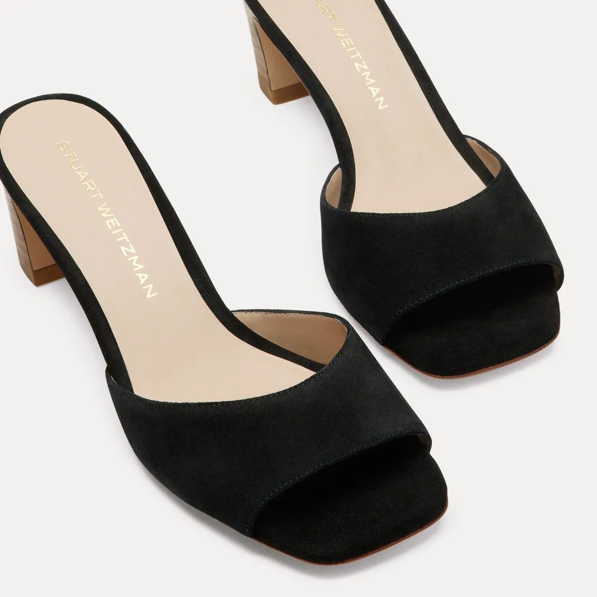 Stassi Slide Sandal 50 - Black & Camel Suede
