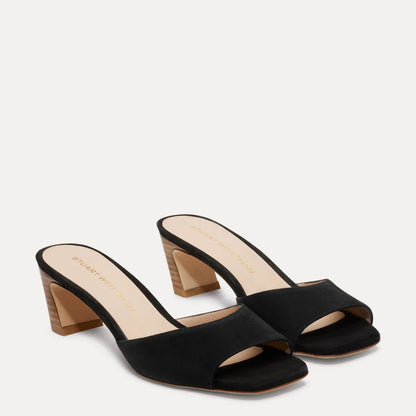 Stassi Slide Sandal 50 - Black & Camel Suede