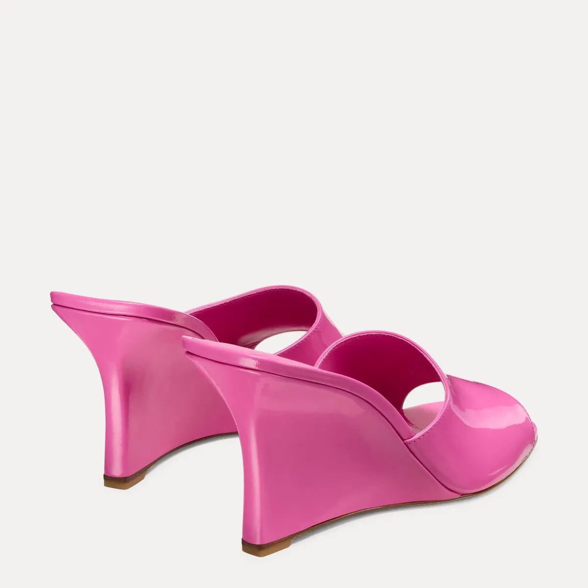 Vinnie Wedge Mule Slide 85 - Sunset Pink Patent Leather