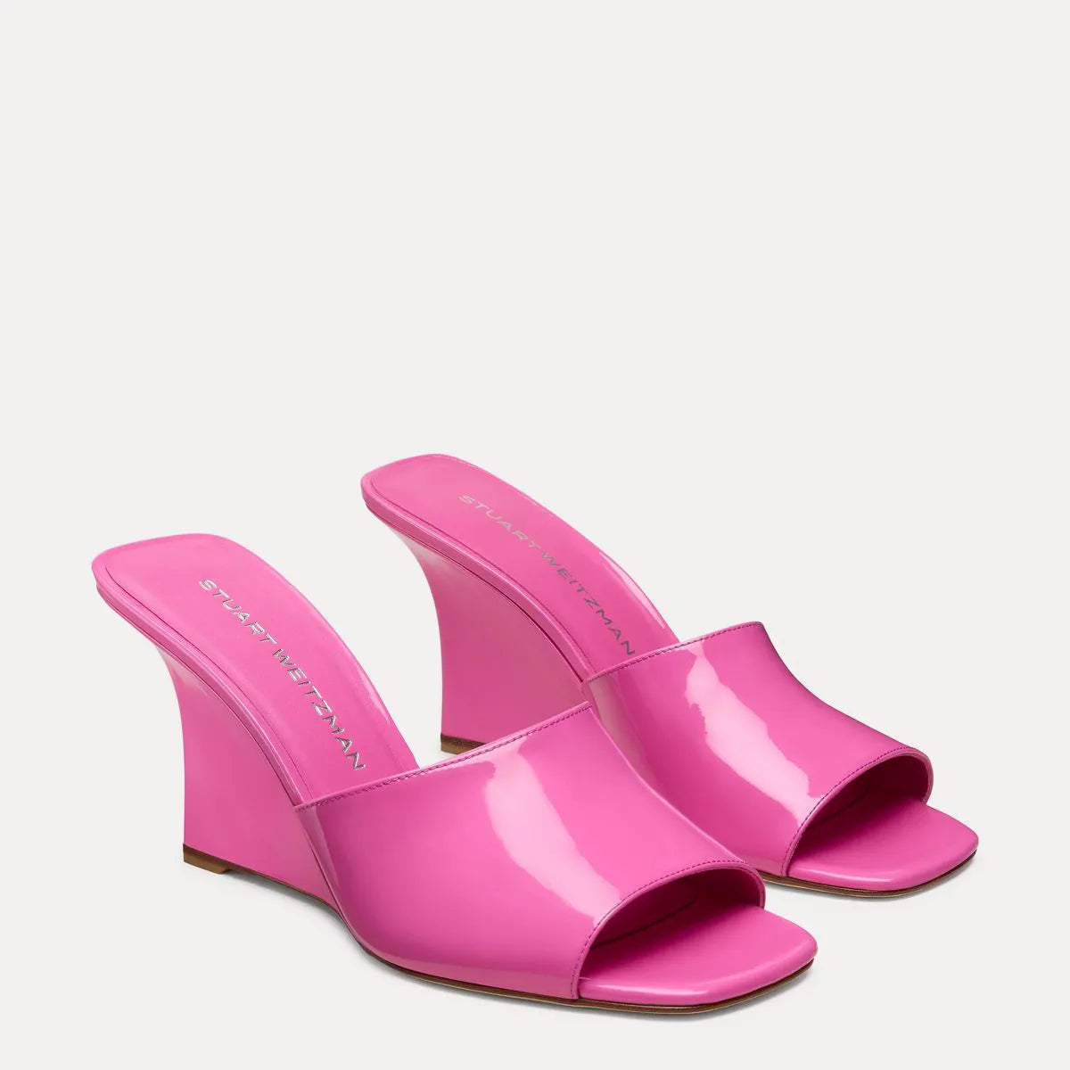 Vinnie Wedge Mule Slide 85 - Sunset Pink Patent Leather