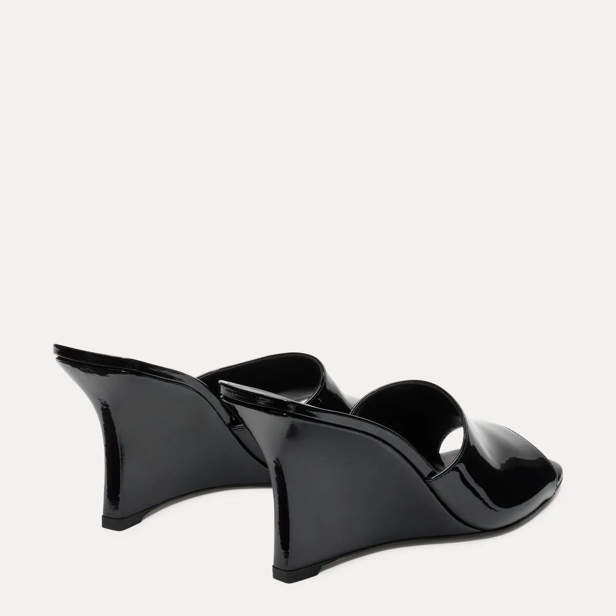 Vinnie Wedge Mule Slide 85 - Black Patent Leather