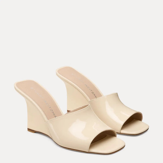 Vinnie Wedge Mule Slide 85 - Linen Patent Leather
