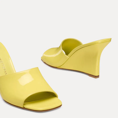 Vinnie Wedge Mule Slide 85 - Citrine Patent Leather