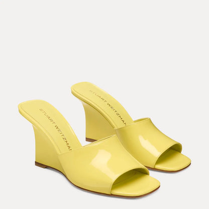 Vinnie Wedge Mule Slide 85 - Citrine Patent Leather