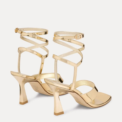 Vinnie Wrap Thong Sandal 85 - Platino Gold Leather