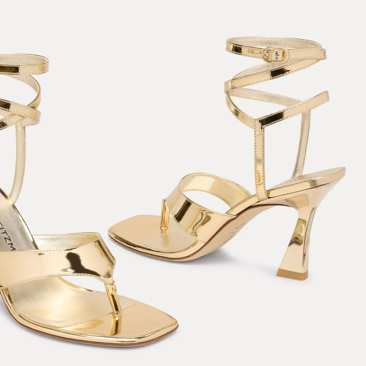 Vinnie Wrap Thong Sandal 85 - Platino Gold Leather