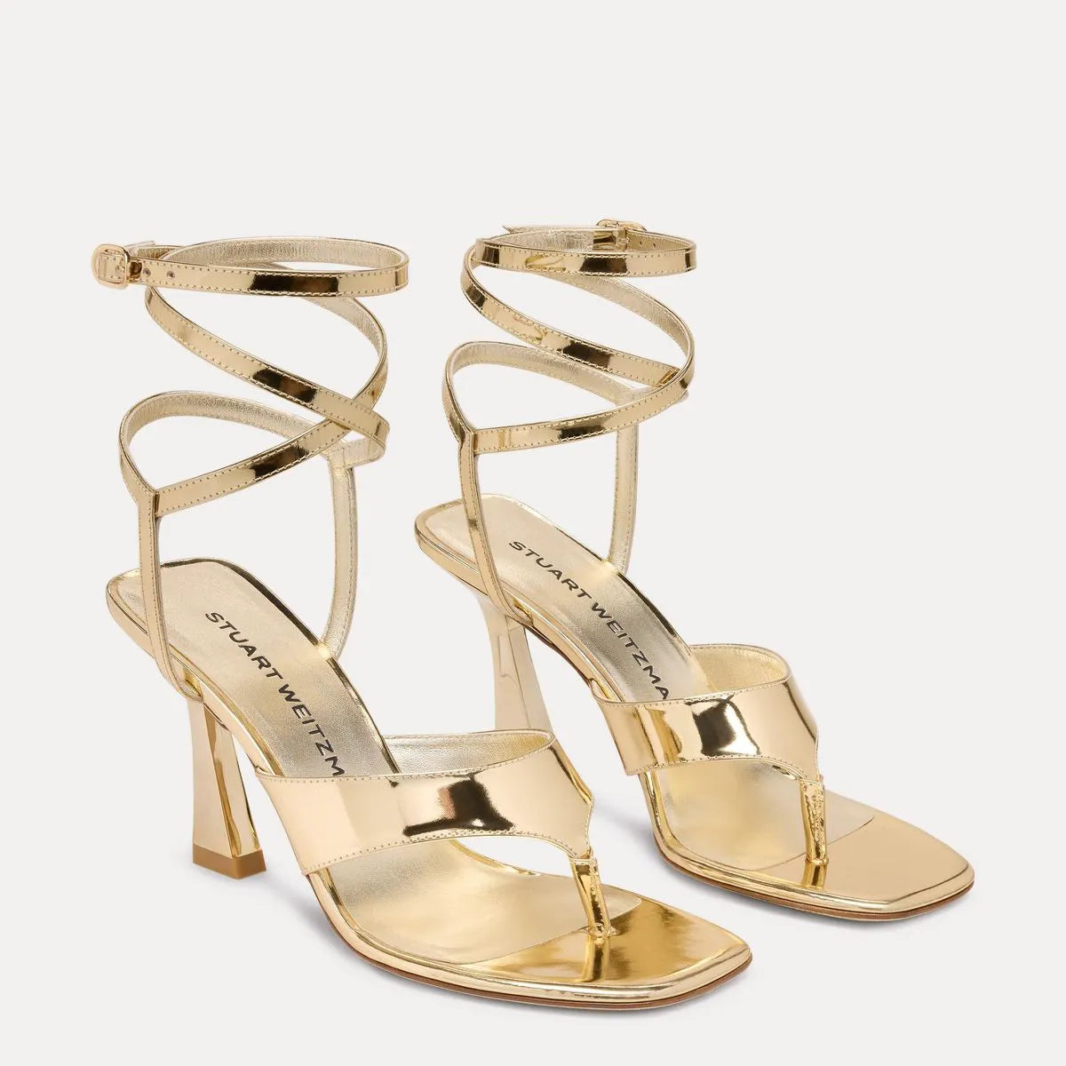 Vinnie Wrap Thong Sandal 85 - Platino Gold Leather