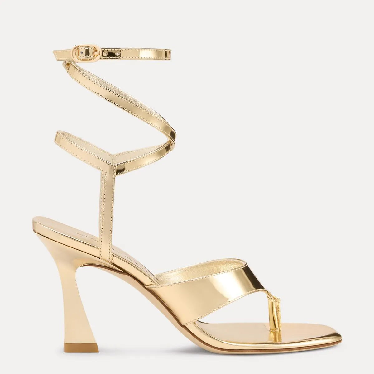 Vinnie Wrap Thong Sandal 85 - Platino Gold Leather