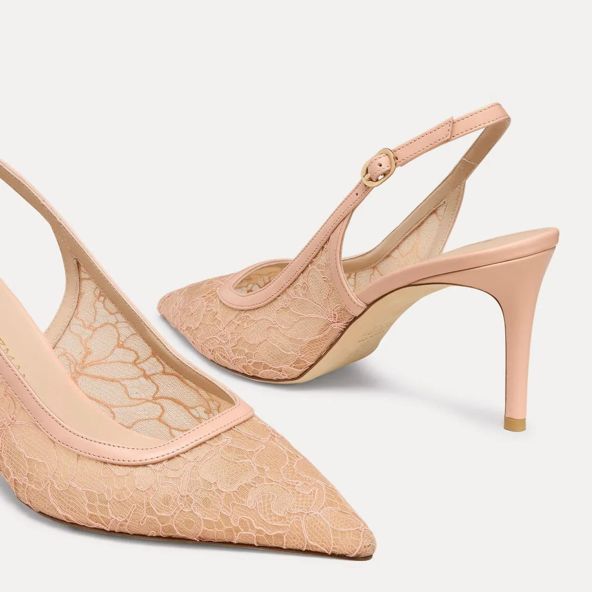 Stuart Power Slingback Pump 75 - Blushful Floral Mesh & Leather