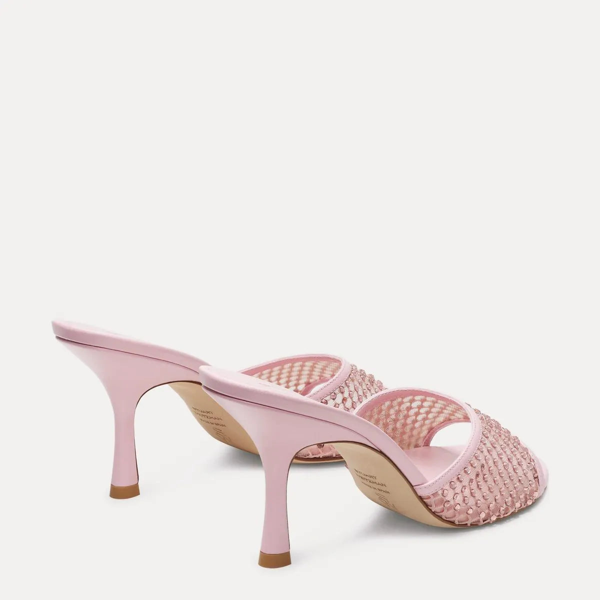 Bareitall Shine Slide Sandal 85 - Pink Crystal Mesh & Leather