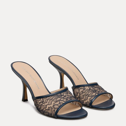 Bareitall Slide Sandal 85 - Blue Floral Mesh & Leather