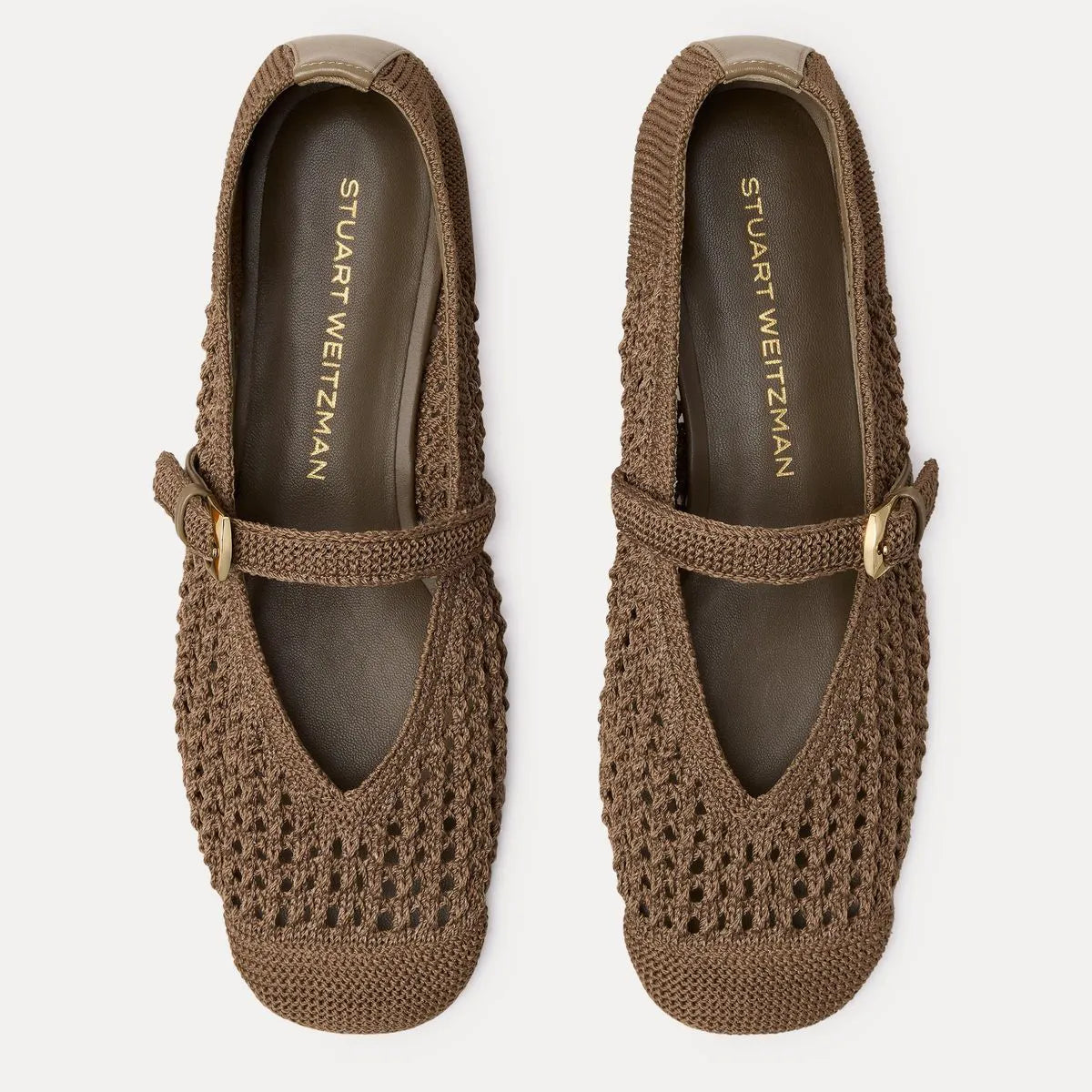 Leora Woven Mary Jane Flat - Taupe Crochet & Leather