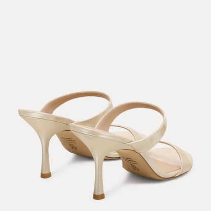 Nudist Slide Sandal 85 - Linen Tortoise-Print Leather