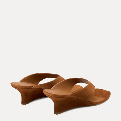 Vinnie Wedge Thong Sandal 50 - Doe Brown Suede