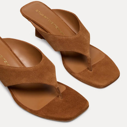 Vinnie Wedge Thong Sandal 50 - Doe Brown Suede