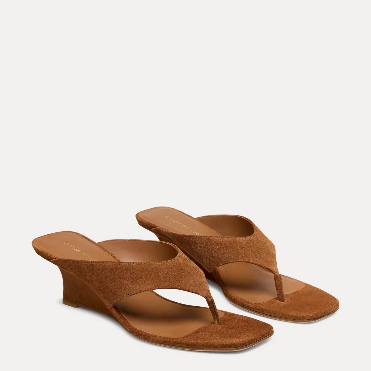 Vinnie Wedge Thong Sandal 50 - Doe Brown Suede