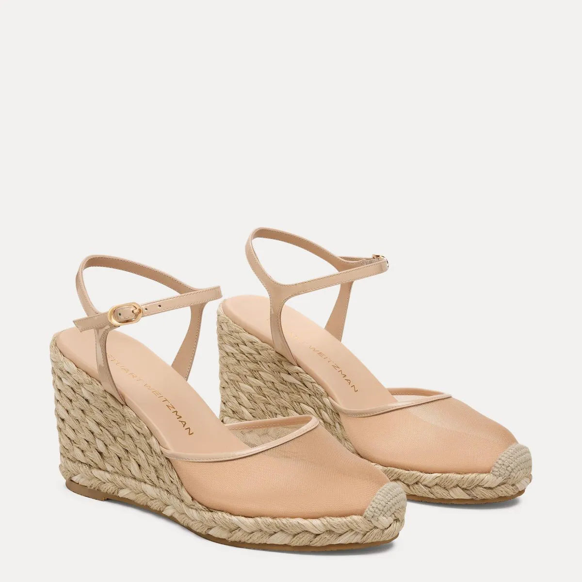 Bareitall Espadrille Wedge - Beige Mesh & Natural Jute