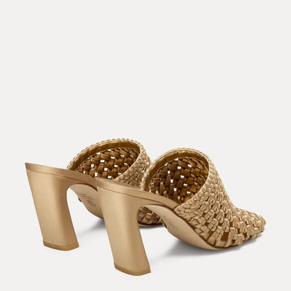 Marina Woven Mule 85 - Sandstone Satin