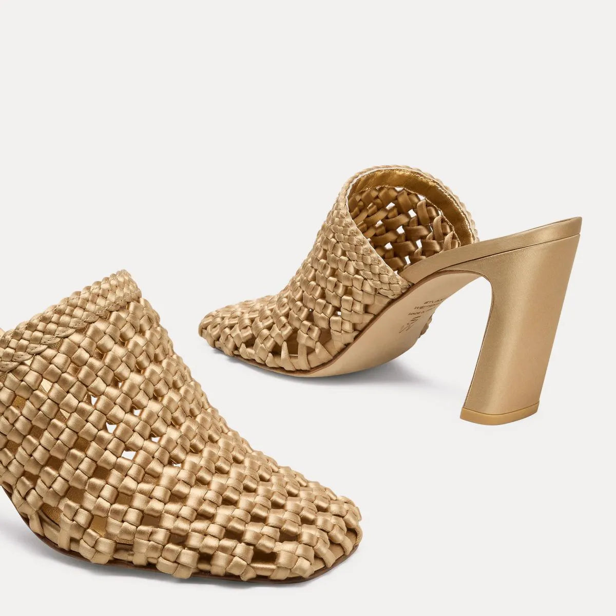 Marina Woven Mule 85 - Sandstone Satin