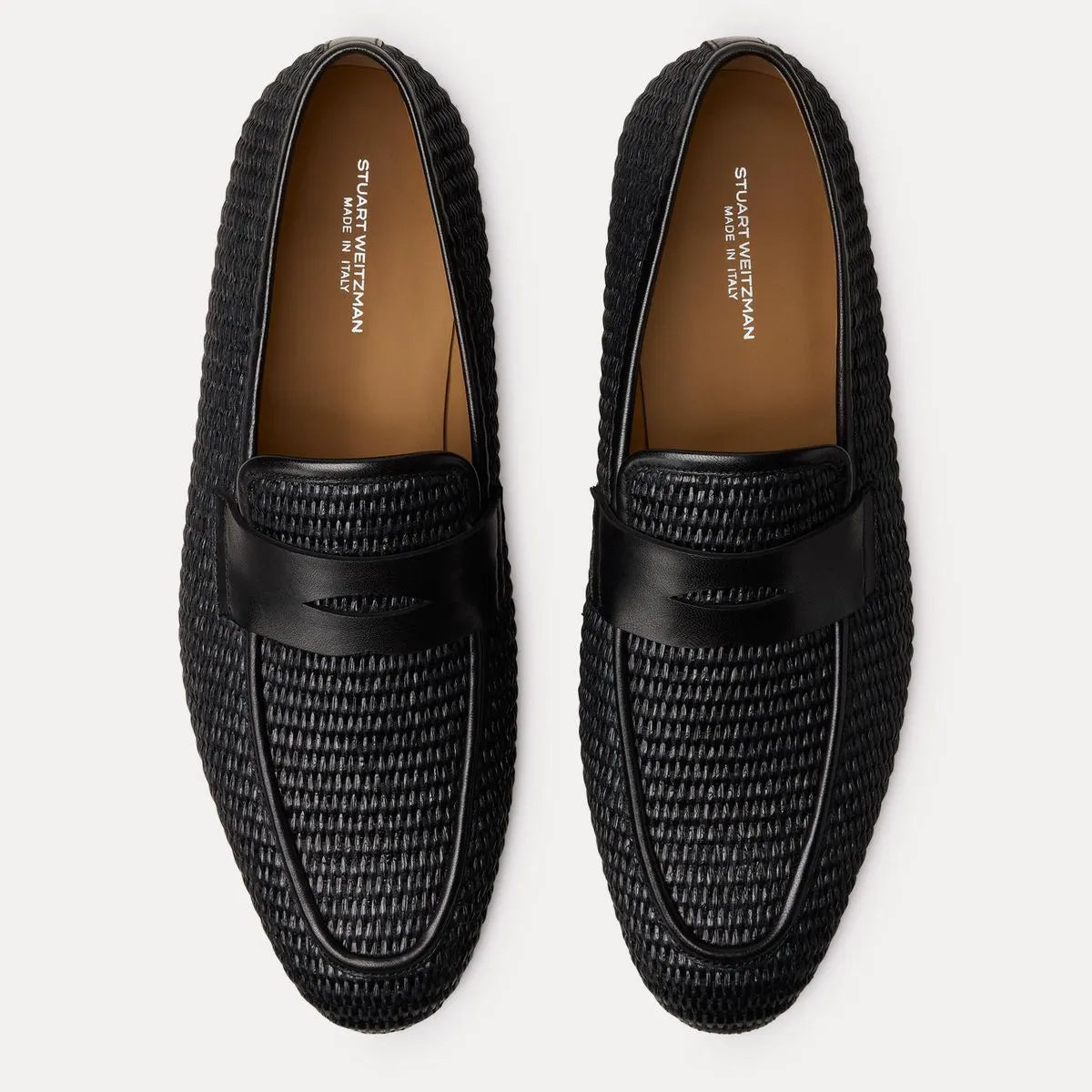 Men's Dino Loafer - Black Leather & Raffia