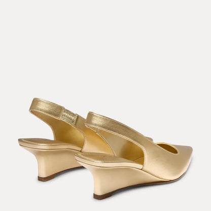 Vinnie Slingback Wedge 50 - Light Gold Leather