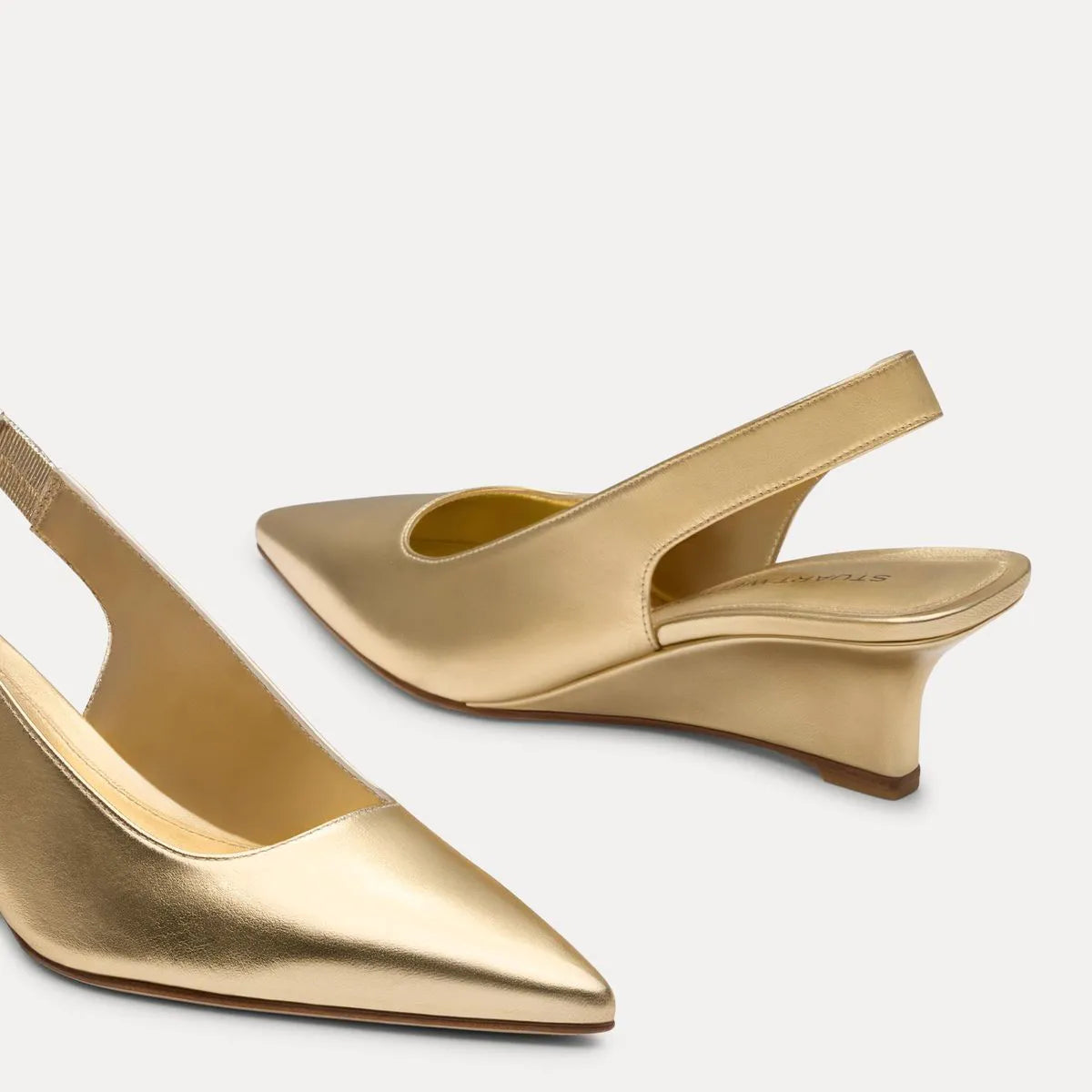 Vinnie Slingback Wedge 50 - Light Gold Leather